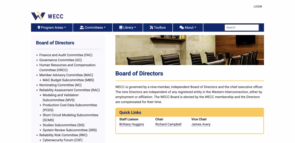 Western Electricity Coordinating Council (WECC) screenshot